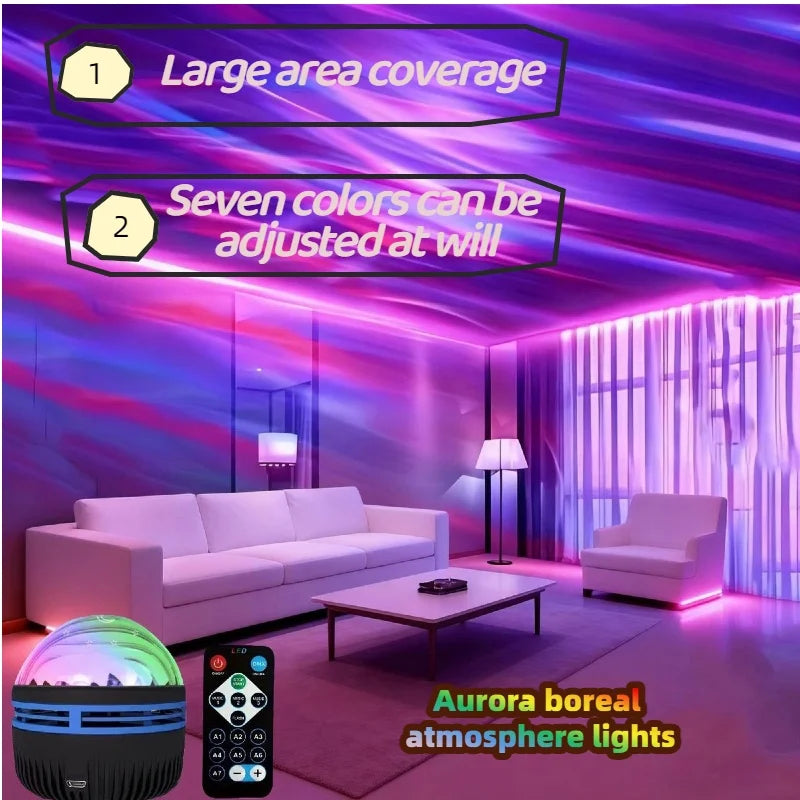 Smart RGB Galaxy Projector – Rotating Aurora Star Light