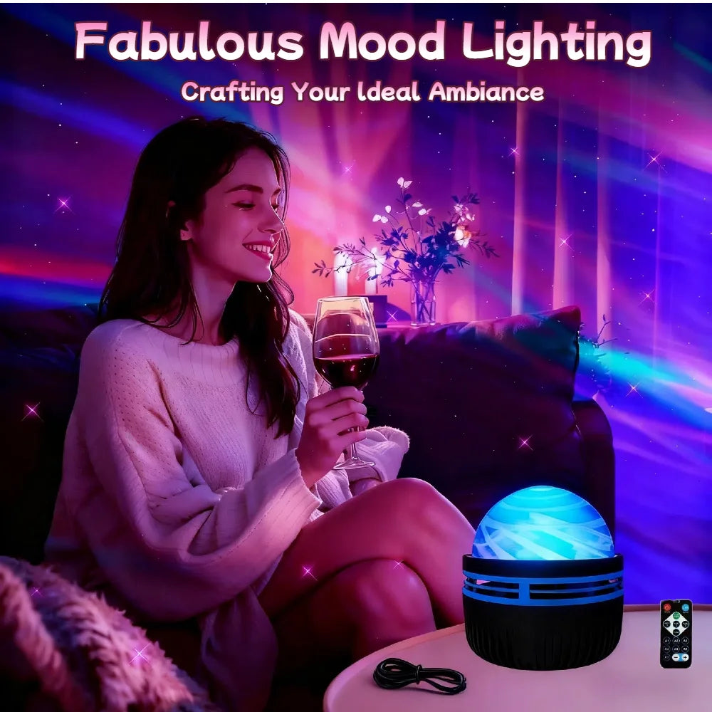 Smart RGB Galaxy Projector – Rotating Aurora Star Light