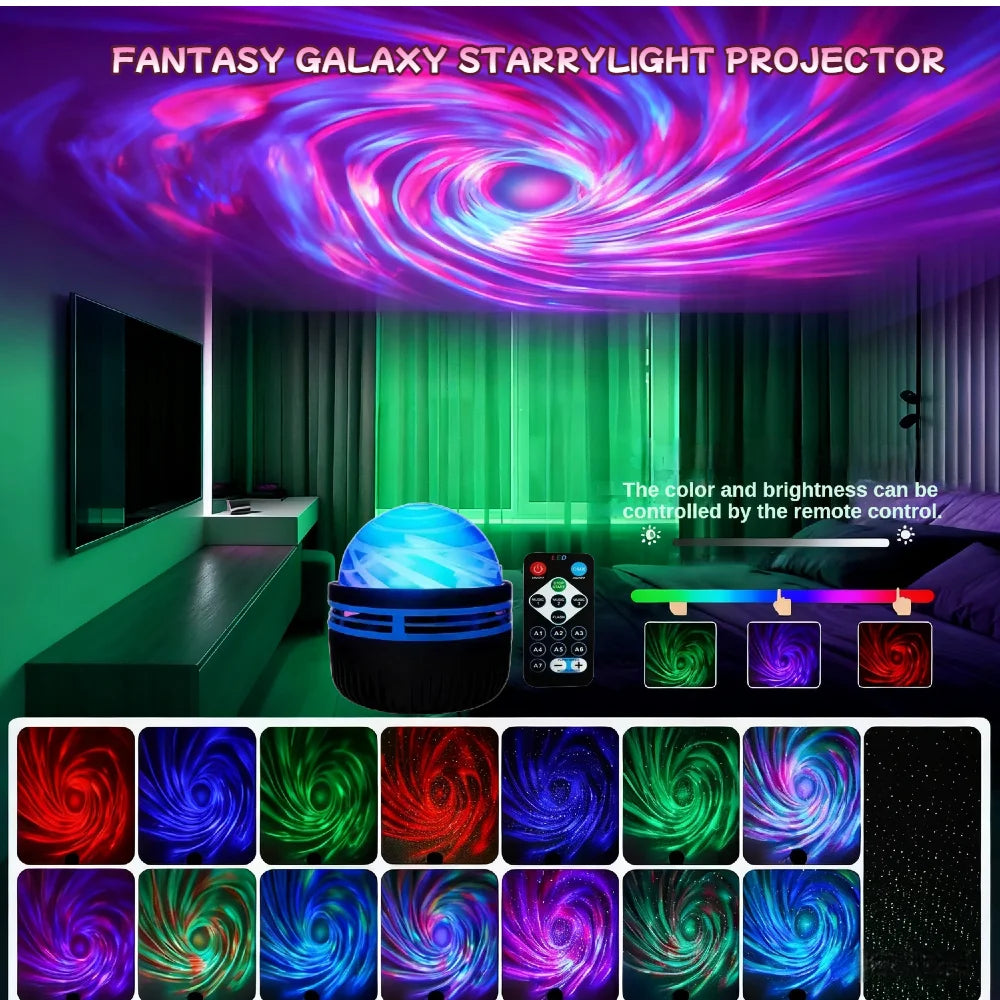 Smart RGB Galaxy Projector – Rotating Aurora Star Light